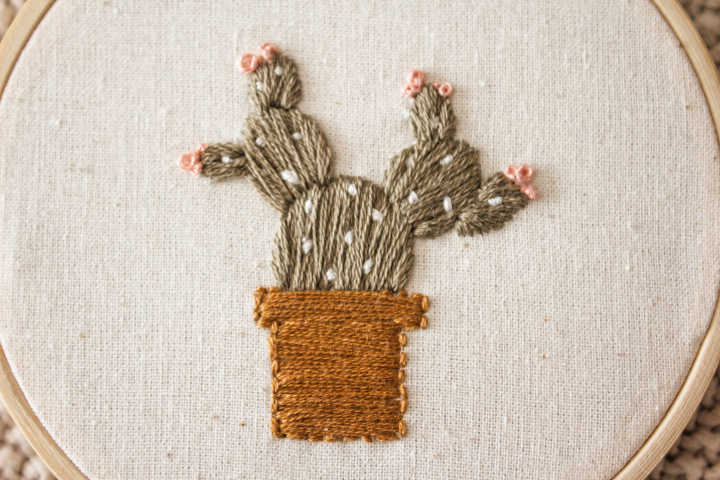 Mini Cactus Embroidery Art