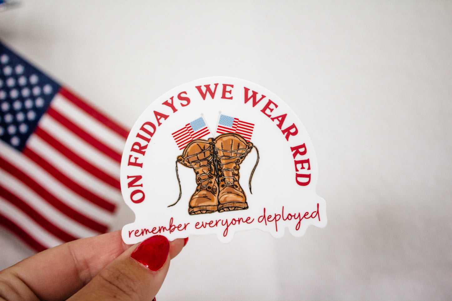 RED Friday Combat Boots Sticker