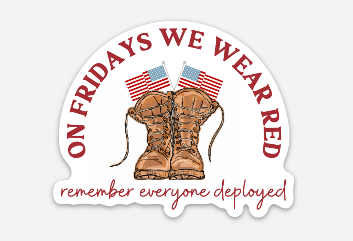 RED Friday Combat Boots Sticker